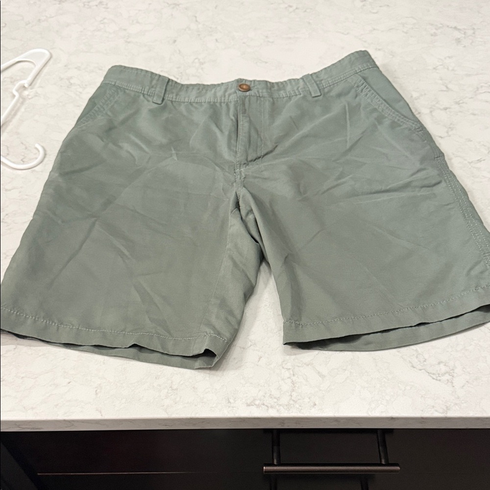 G.H. Bass & Co. Sage Green Flat Front Shorts